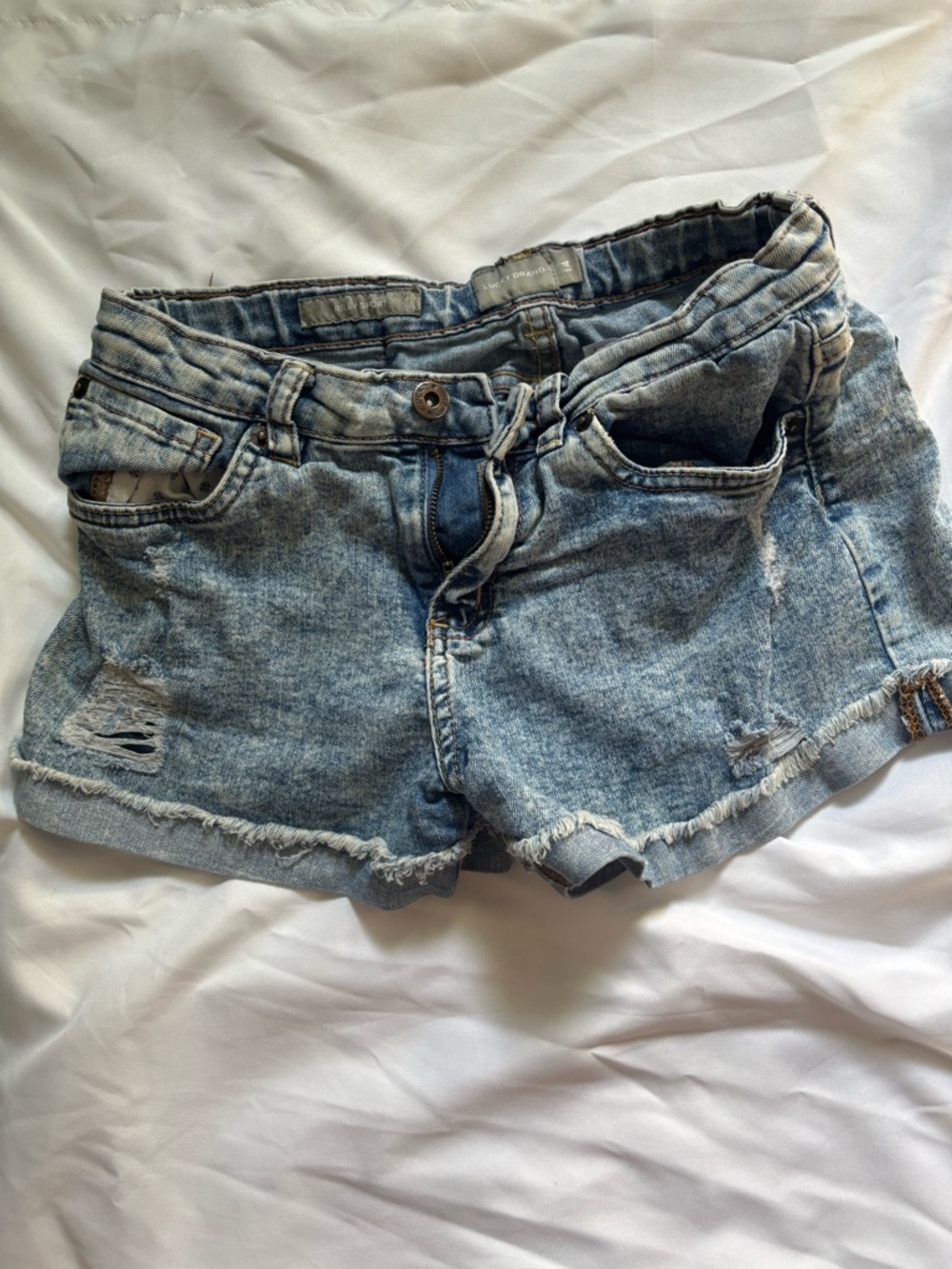Lucky Brand Light Blue Distressed Riley Short